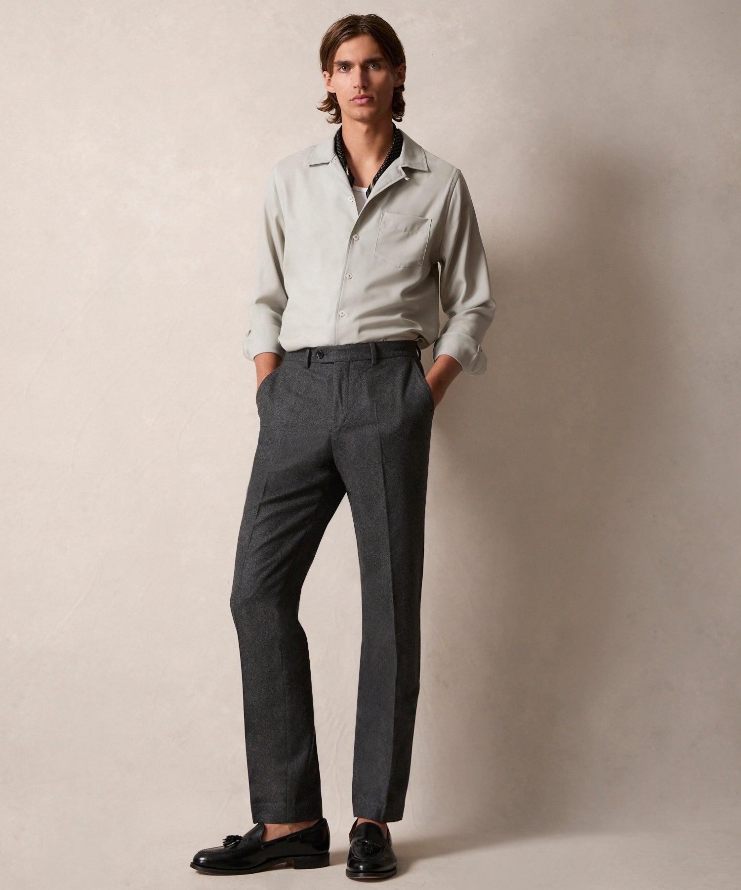 Italian Flannel Sutton Trouser in Charcoal Product Image