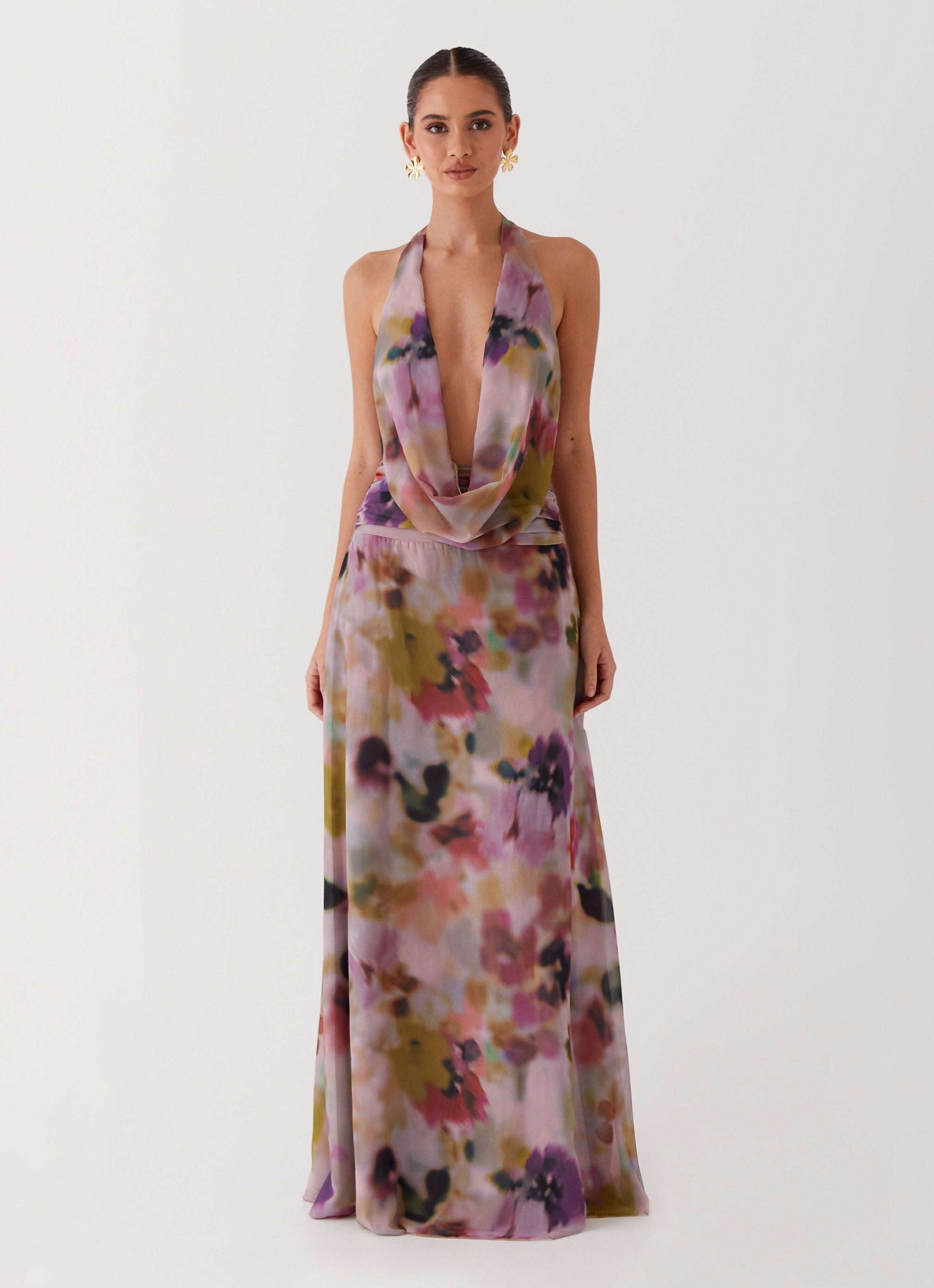 Elysia Chiffon Maxi Dress - Mystic Meadow Product Image