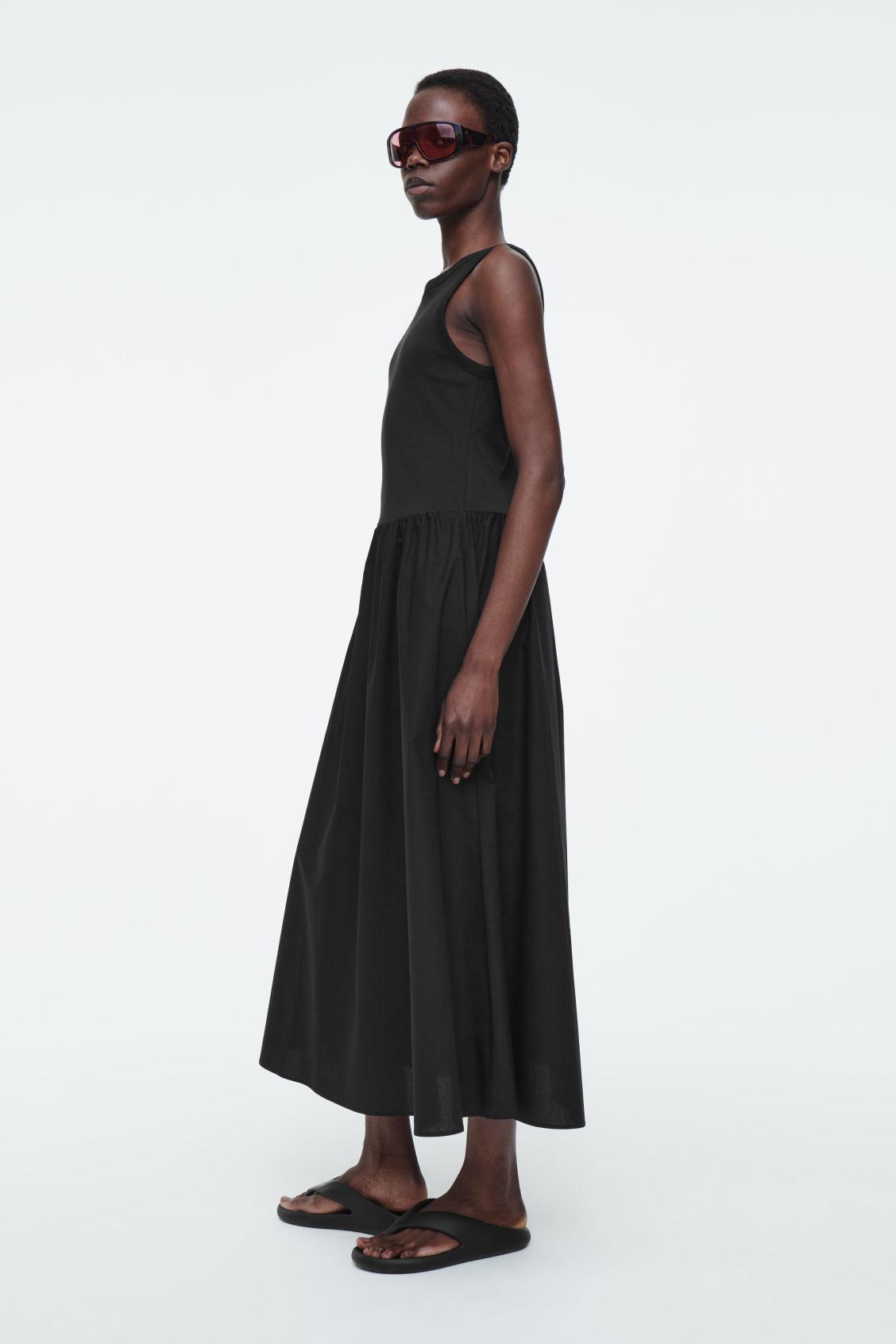 CONTRAST-PANEL MAXI DRESS Product Image