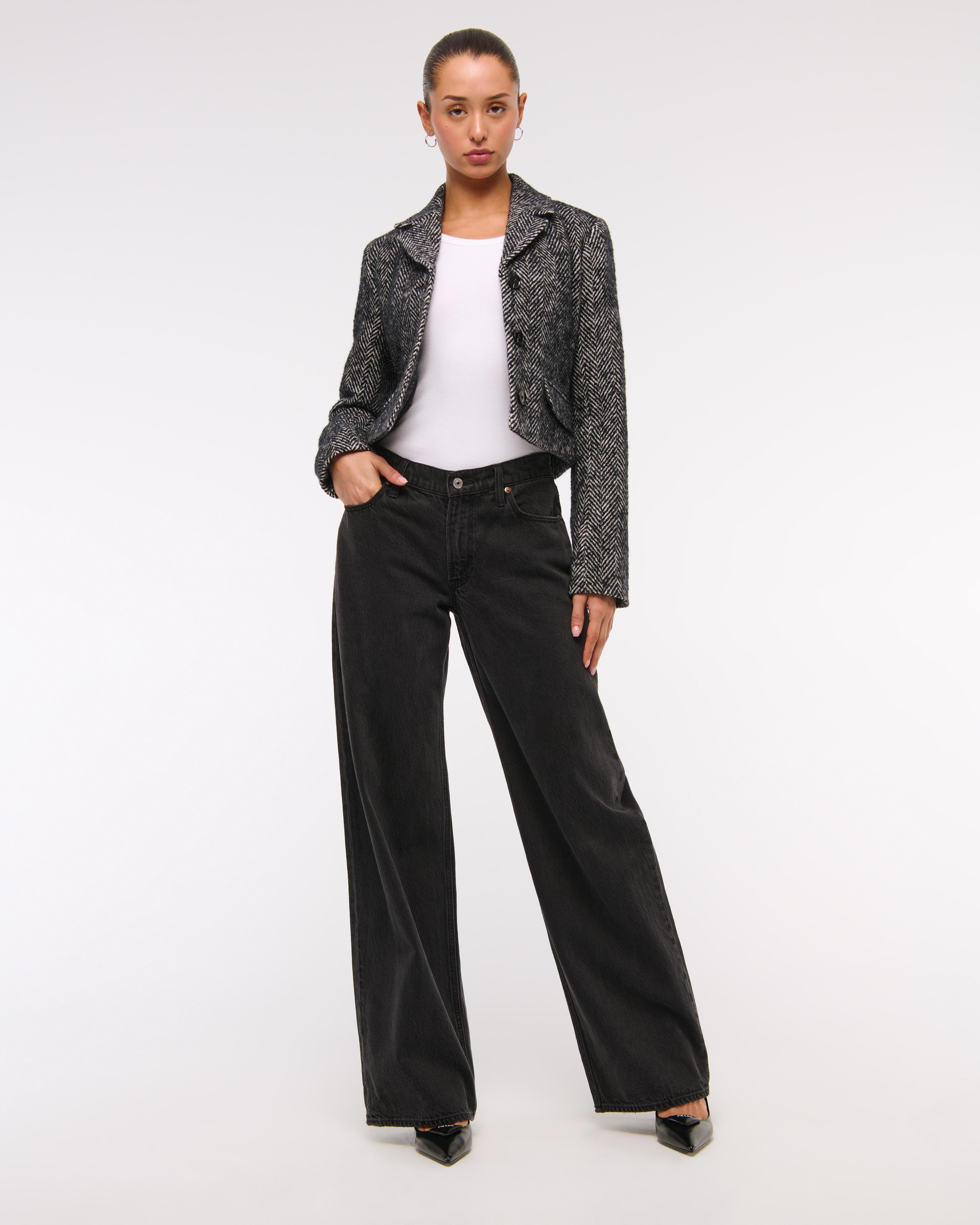 Cropped Wool-Blend Blazer Coat Product Image