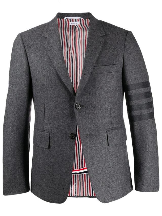 Flannel Classic Tonal 4-bar Sport Blazer In Grey Product Image