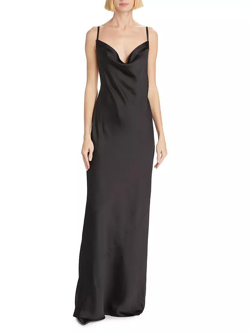 Draped Crepe-Back Satin Bias Gown Product Image