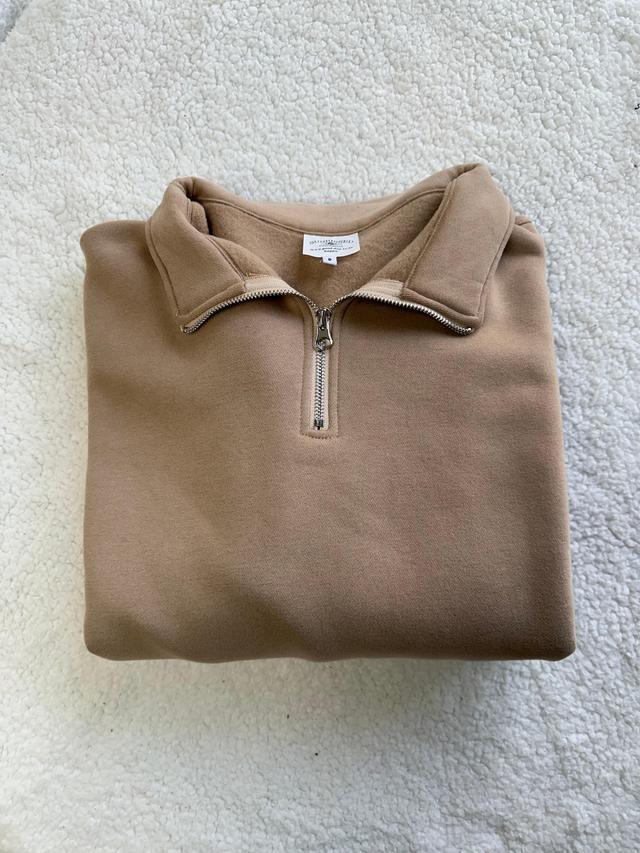 Cappuccino Blank Quarter-Zip Sweatshirt Product Image