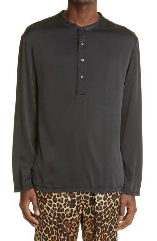 TOM FORD Henley Stretch Silk Pajama Shirt Product Image