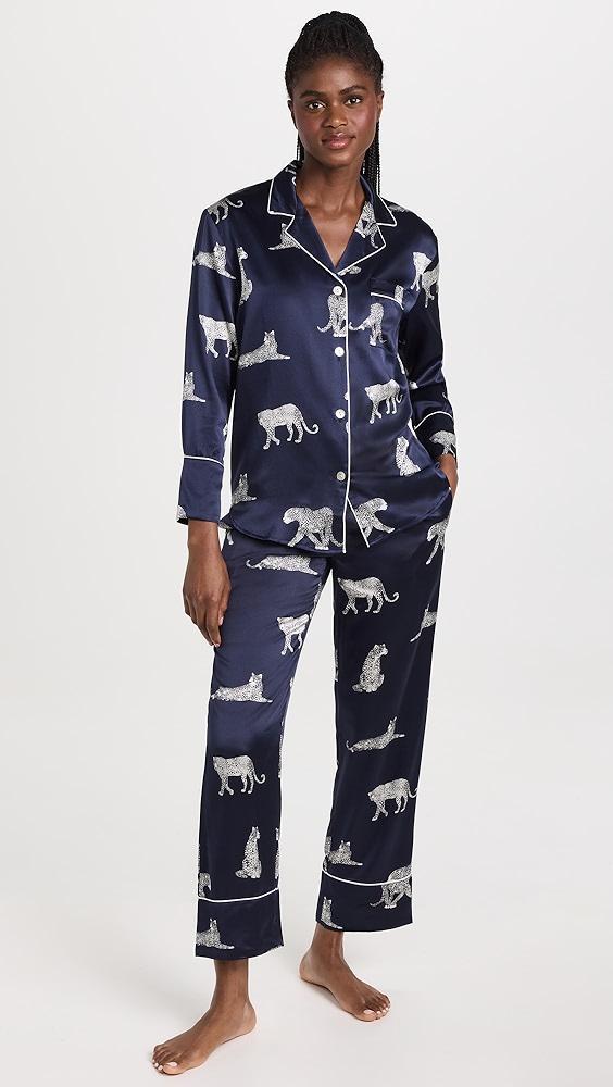 Petite Plume Silk Panther de Nuit PJ Set | Shopbop Product Image