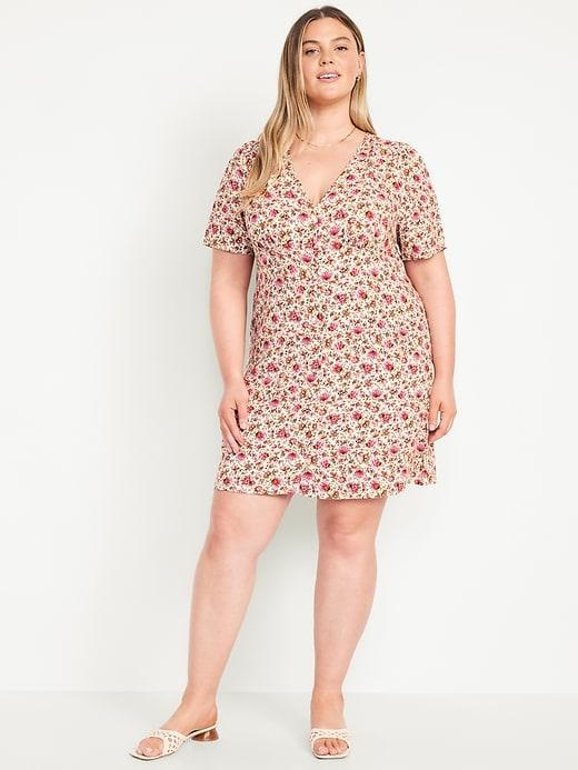 Button-Down Crepe Mini Dress Product Image