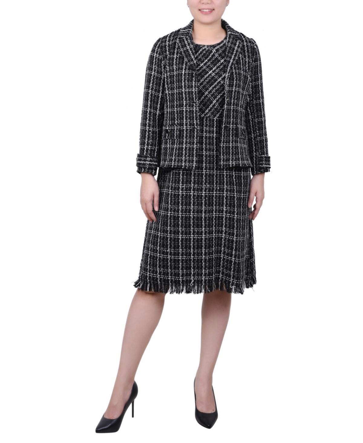 Women's Long Sleeve Tweed Jacket with Dress Set, 2-Pc. Product Image