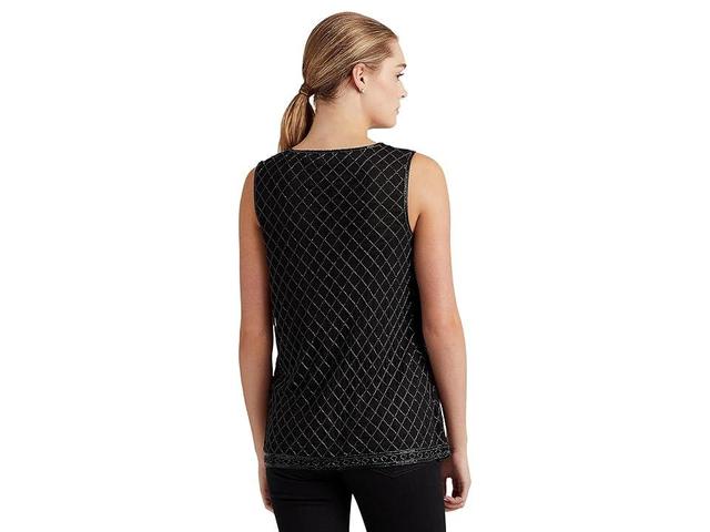 LAUREN Ralph Lauren Beaded Tulle Sleeveless Blouse (Polo ) Women's Clothing Product Image