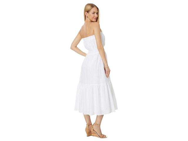 Lilly Pulitzer Nikole Strapless Eyelet Midi (Resort White Tidepool Eyelet) Women's Clothing Product Image