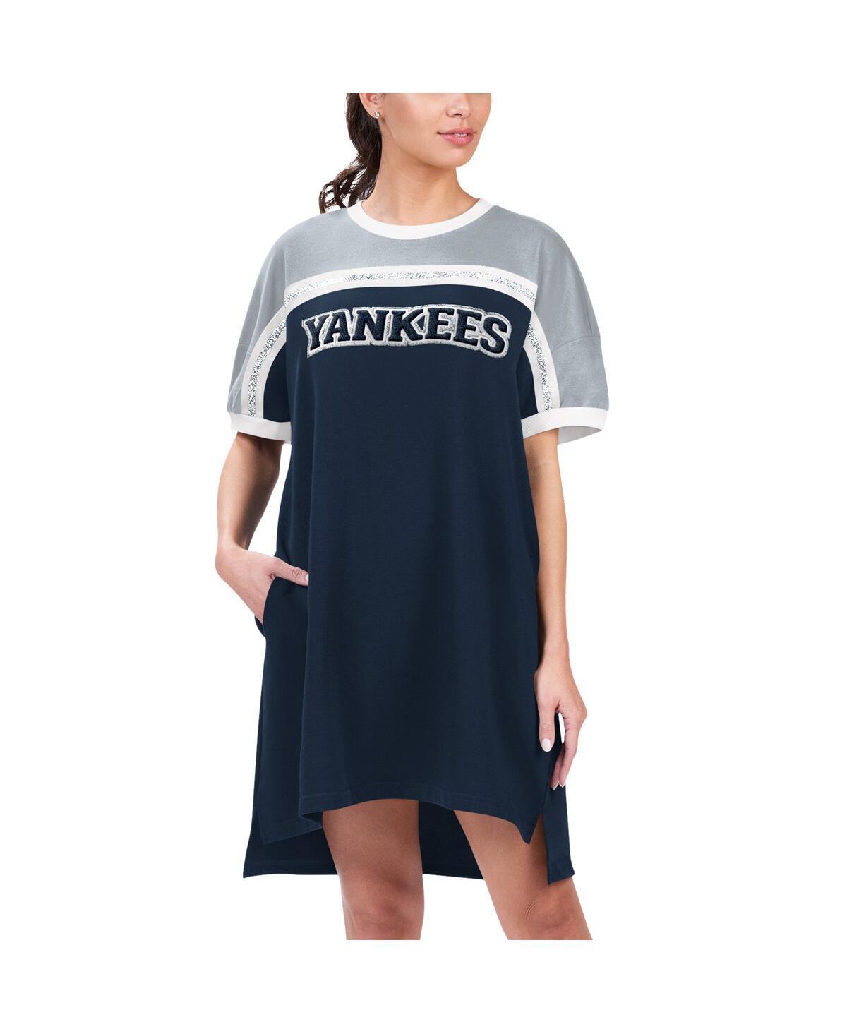 Womens G-III 4Her by Carl Banks /Gray New York Yankees Circus Catch Sneaker Dress Blue Product Image