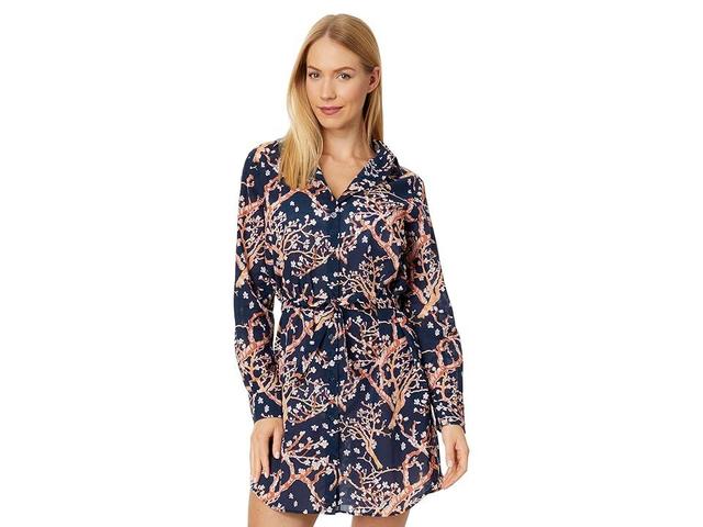 Womens Sweet Blossom Cotton Voile Shirtdress Product Image