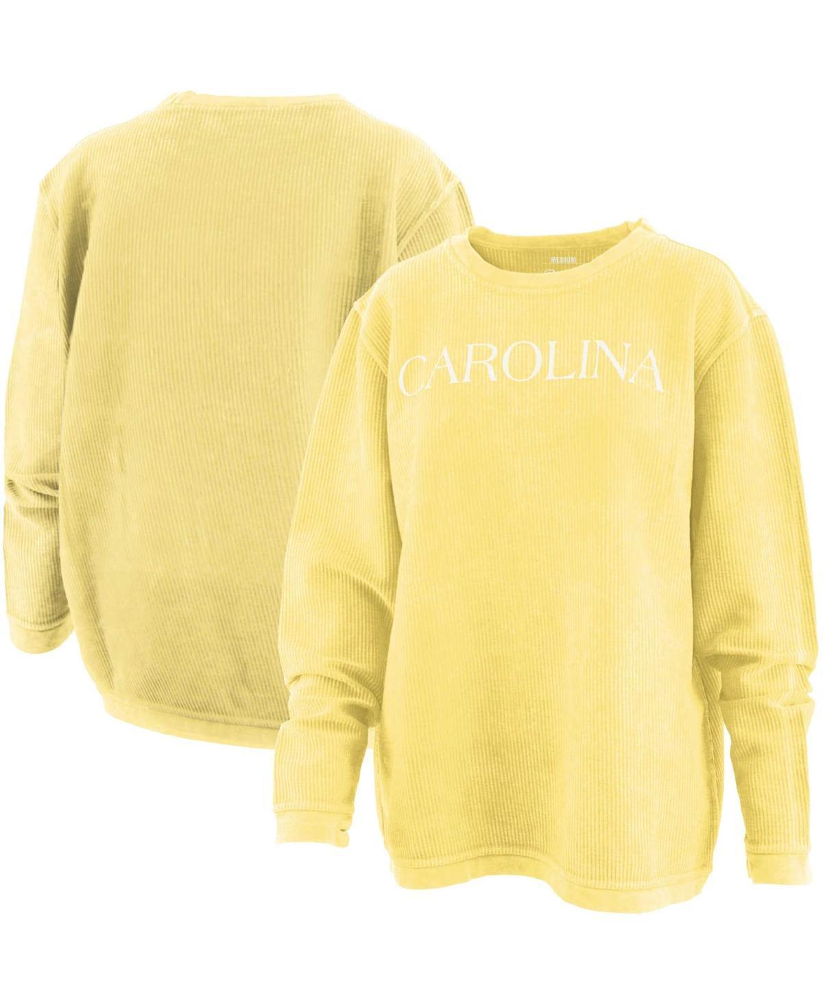 Womens Pressbox North Carolina Tar Heels Comfy Cord Bar Print Pullover Sweatshirt Product Image