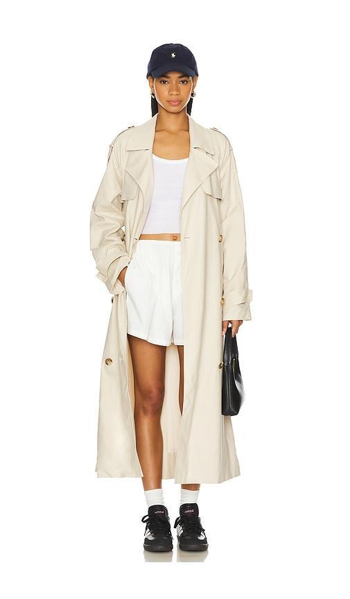 Lovers and Friends x Maggie MacDonald Leah Trench Coat in Almond Cream Product Image