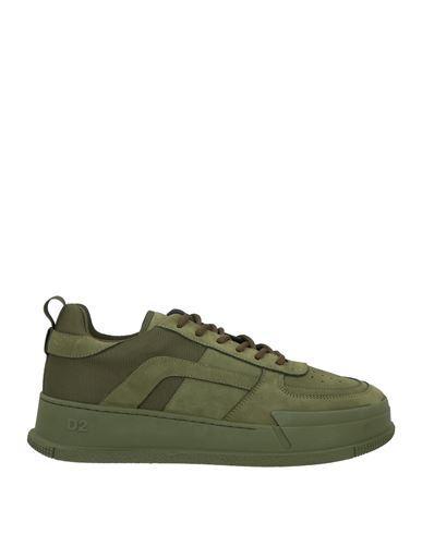 DSQUARED2 Man Sneakers Military Green Size 9 Leather, Textile Fibers Product Image