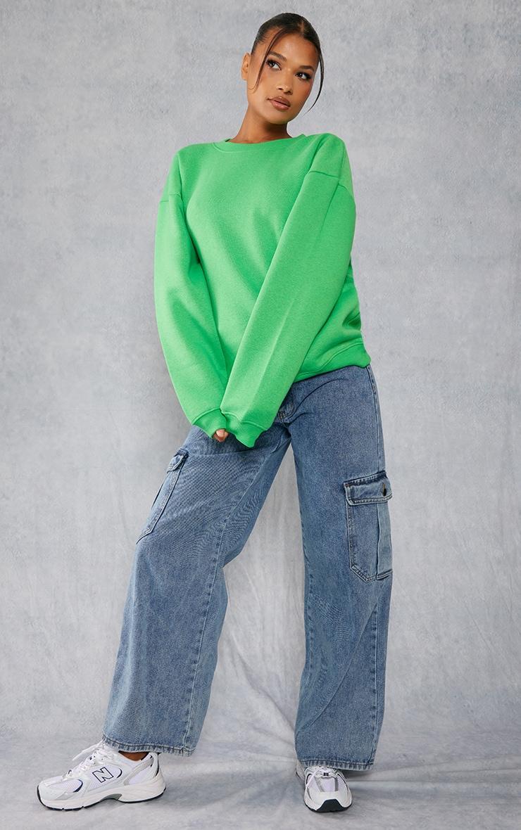 Green Oversized Fit Sweatshirt Product Image