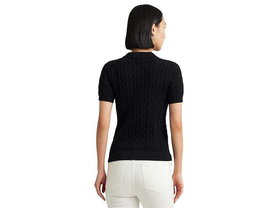 Lauren Ralph Lauren Cable-Knit Cotton Polo Sweater Women's Clothing Product Image