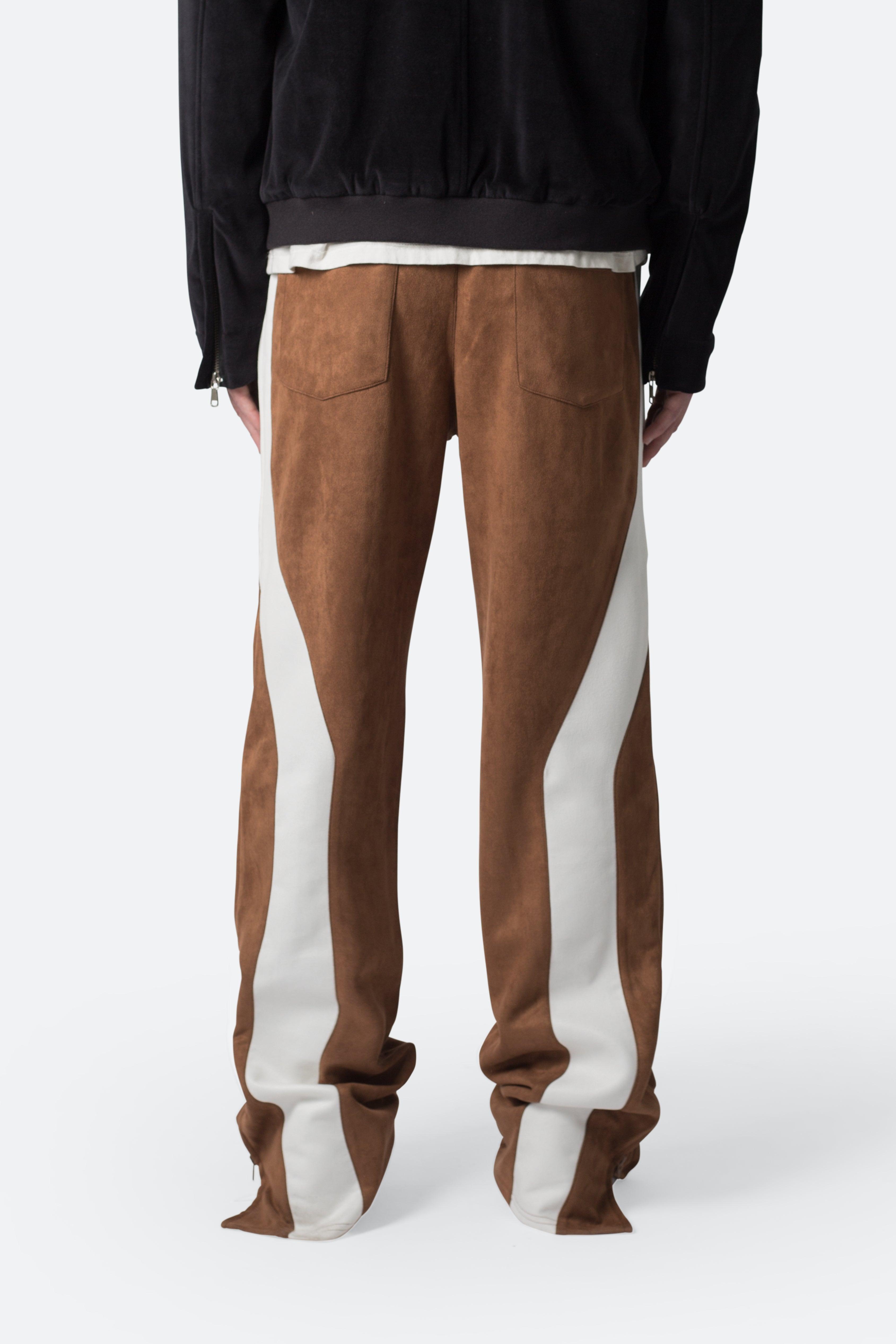 Suede Drawcord Pants - Brown Product Image