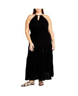 Plus Size Stacey Halter Neck Maxi Dress Product Image