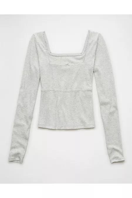 AE Square Neck Lace Long-Sleeve T-Shirt Women's Product Image