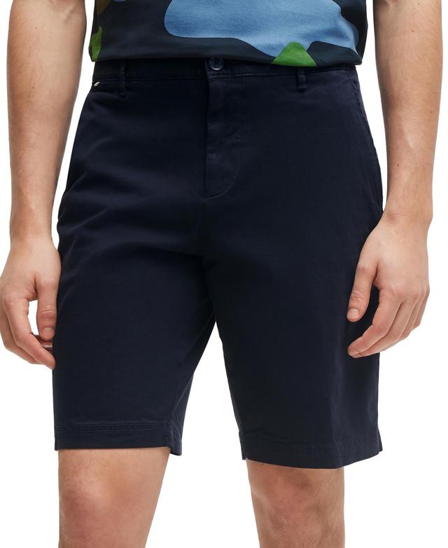 Mens Slim Fit Shorts in Stretch Cotton Twill Product Image