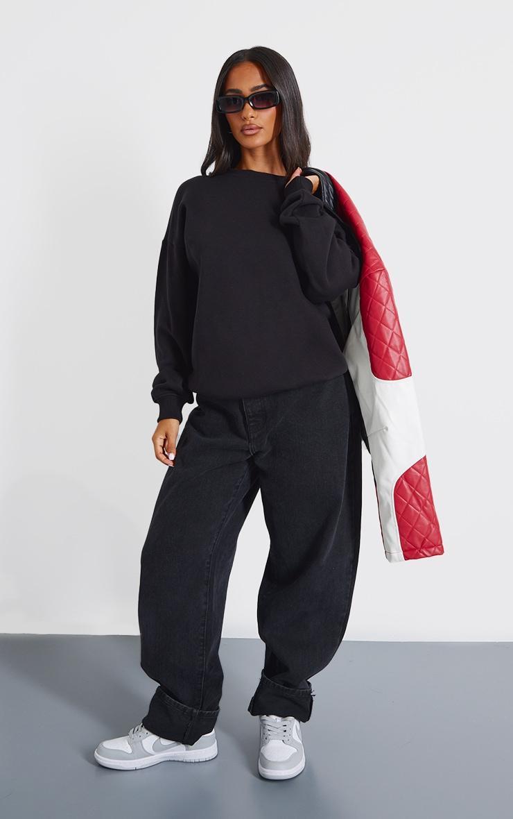 Petite Black Ultimate Basic Oversized Sweatshirt Product Image