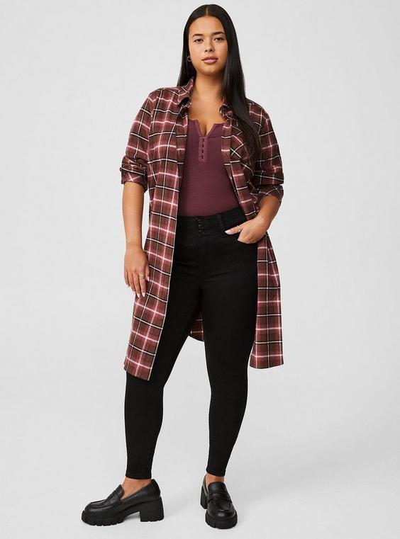 Flannel Midi Shacket Product Image