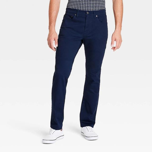 Mens Slim Fit 5-Pocket Pants - Goodfellow & Co Dark Blue Product Image