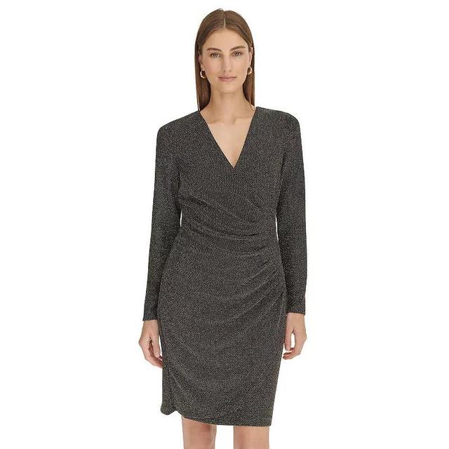 Womens Harper Rose Long Sleeve Ruched V-Neck Dress Product Image