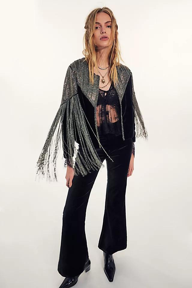 Donna Velvet Fringe Jacket Product Image