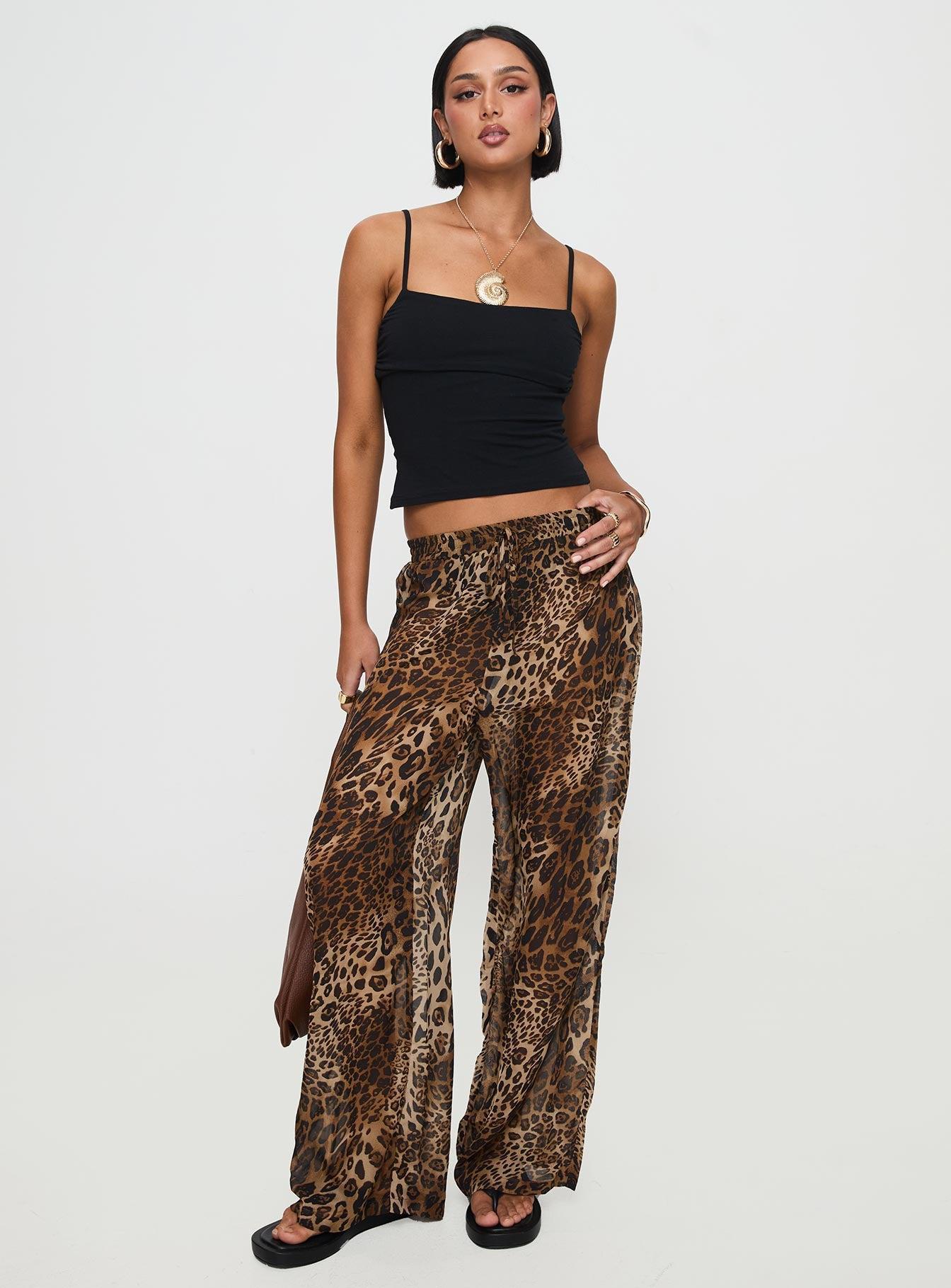 Fyre Wide Leg Pant Leopard Product Image