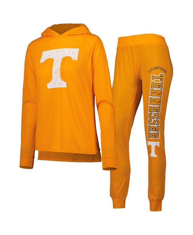 Womens Concepts Sport Tennessee Orange Distressed Tennessee Volunteers Long Sleeve Hoodie T-shirt and Pants Sleep Set Product Image