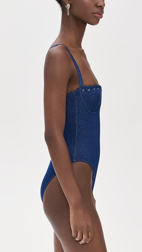 Good American Denim Square Neck Support One Piece | Shopbop Product Image