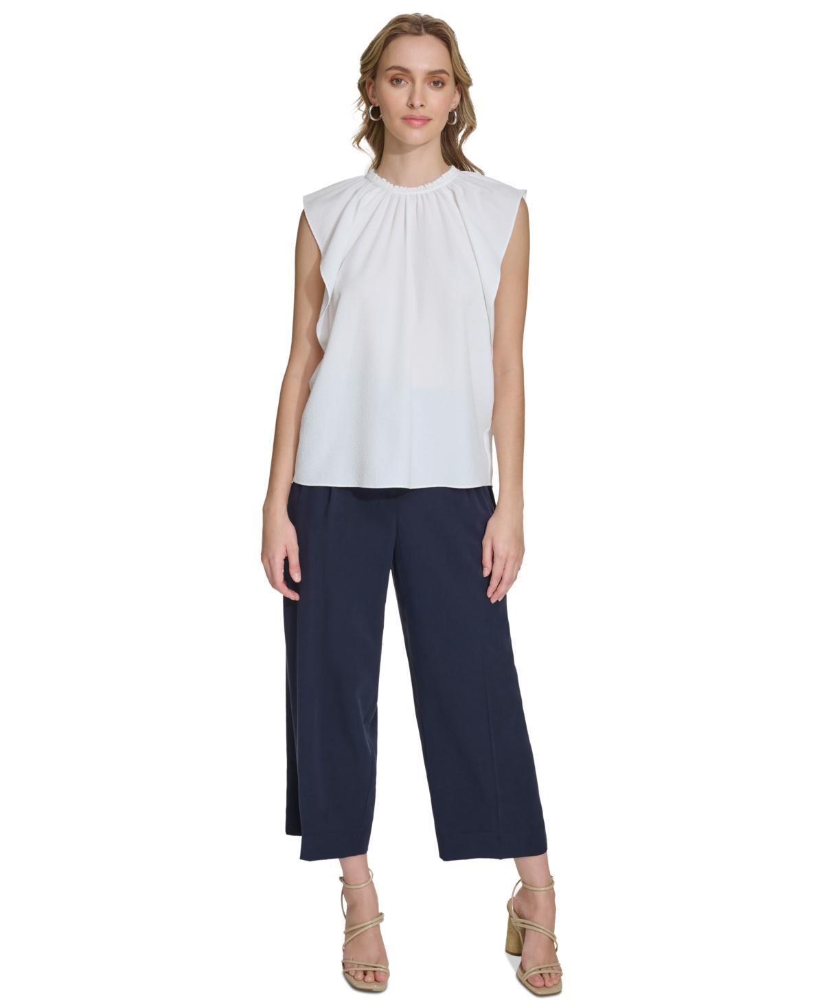 Calvin Klein Womens Ruffled Cap Sleeve Top Product Image