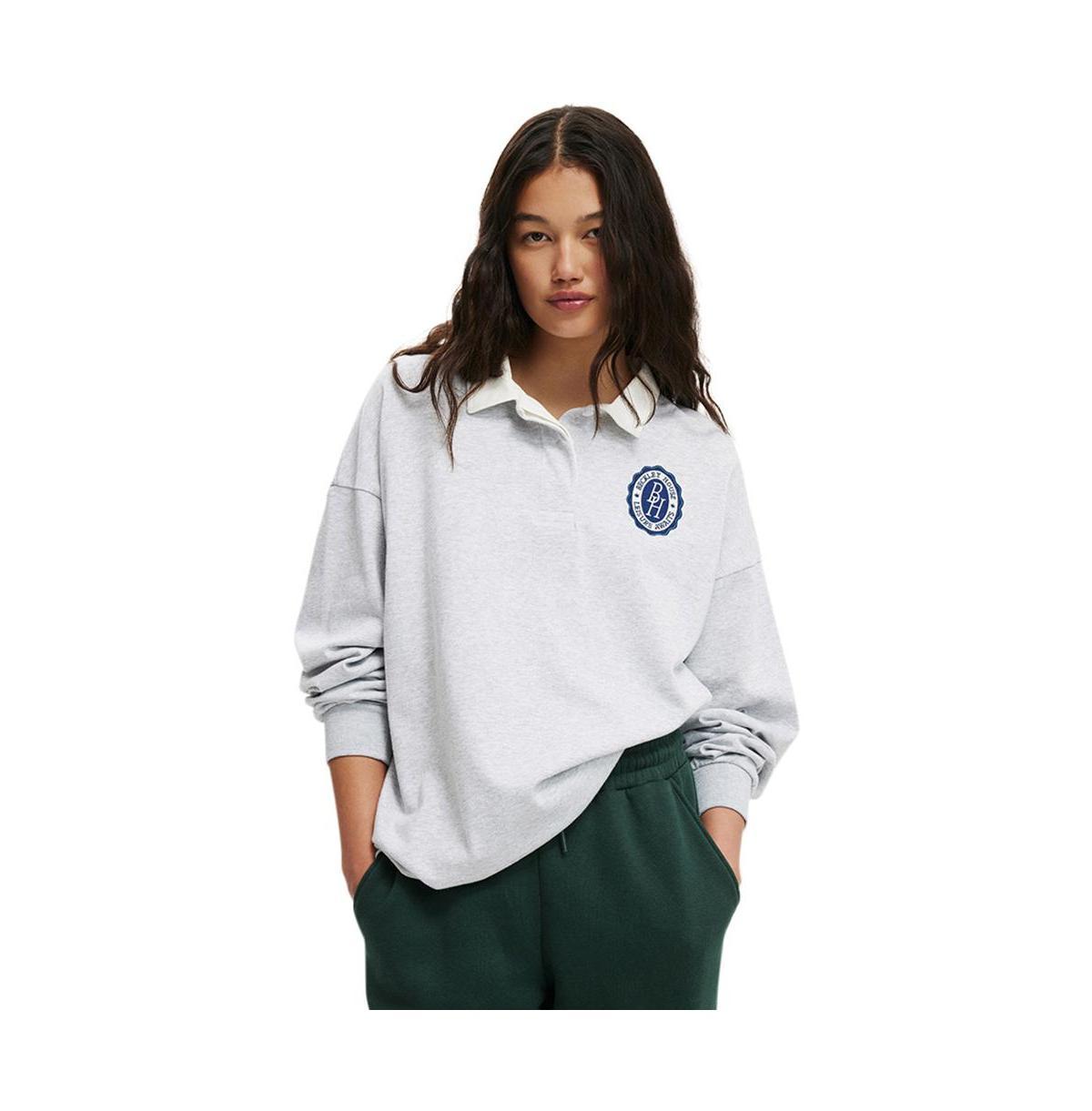 Cotton On Womens Oversized Long Sleeve Polo - Winter night Product Image