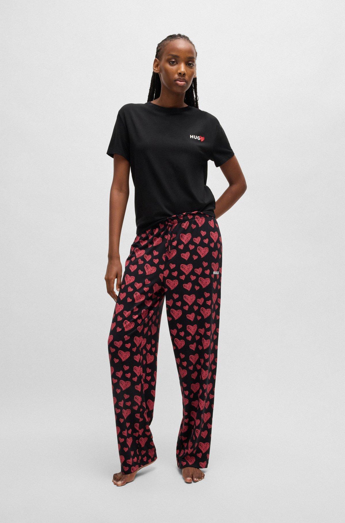 Modal-blend pajama T-shirt with seasonal logo print Product Image