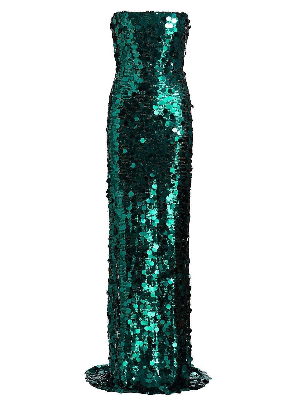 Womens Farah Sequined Strapless Gown Product Image