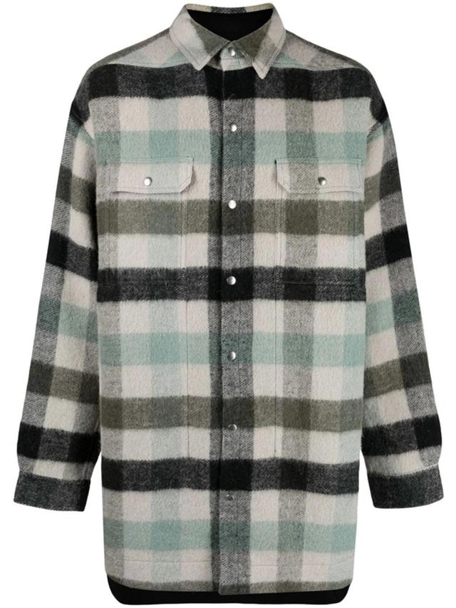 Button-up Checked Shirt In Grau Product Image