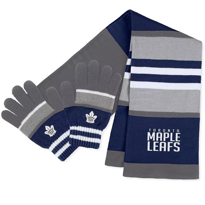 Womens WEAR by Erin Andrews Toronto Maple Leafs Stripe Glove & Scarf Set Product Image