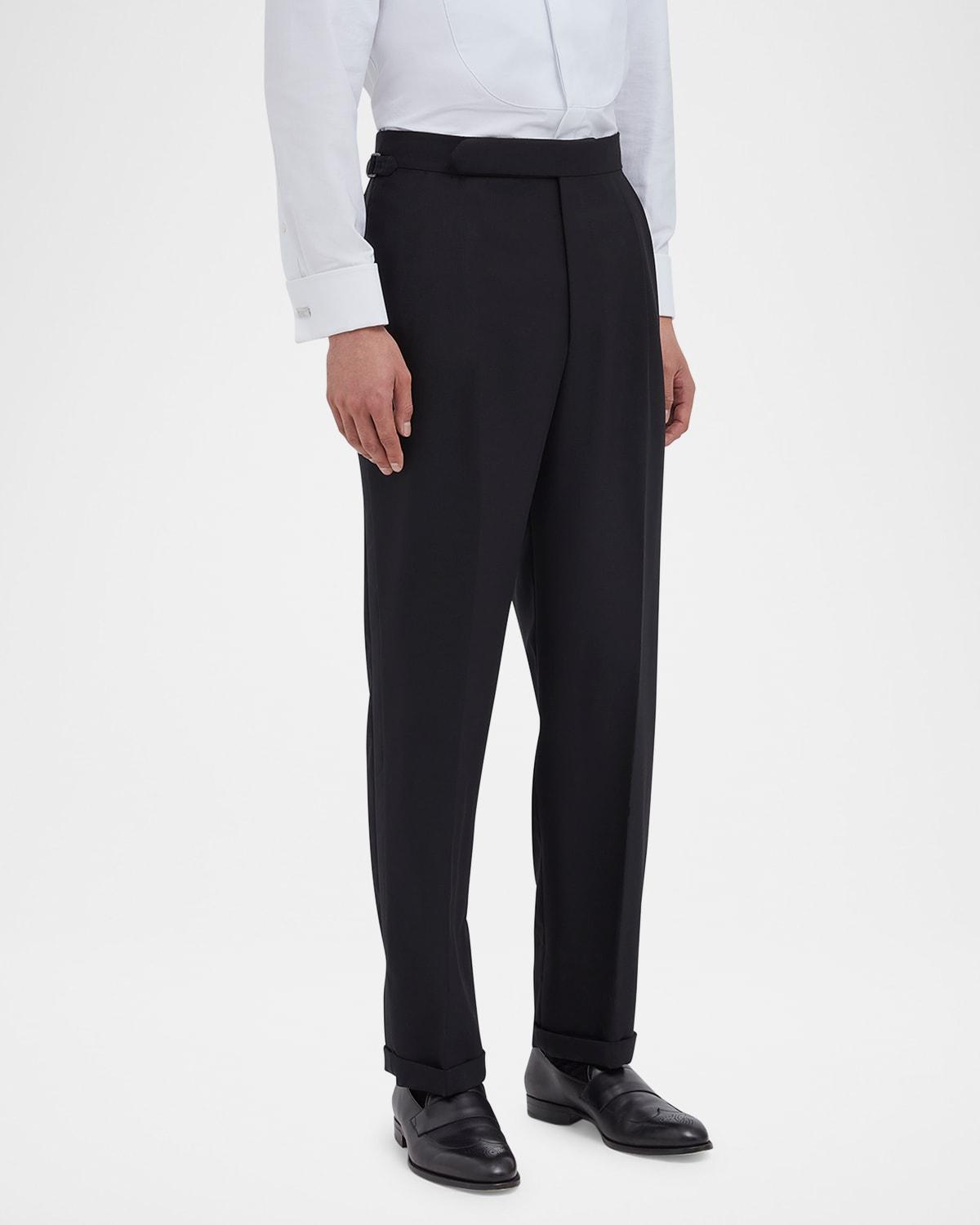 Mens Barathea Wool Flat Front Trousers product image