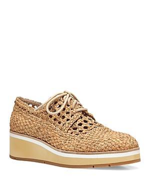 Donald Pliner Womens Woven Lace Up Platform Wedge Loafers Product Image