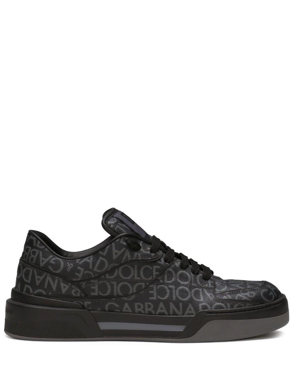 New Roma Coated-jacquard Sneakers In Black Product Image