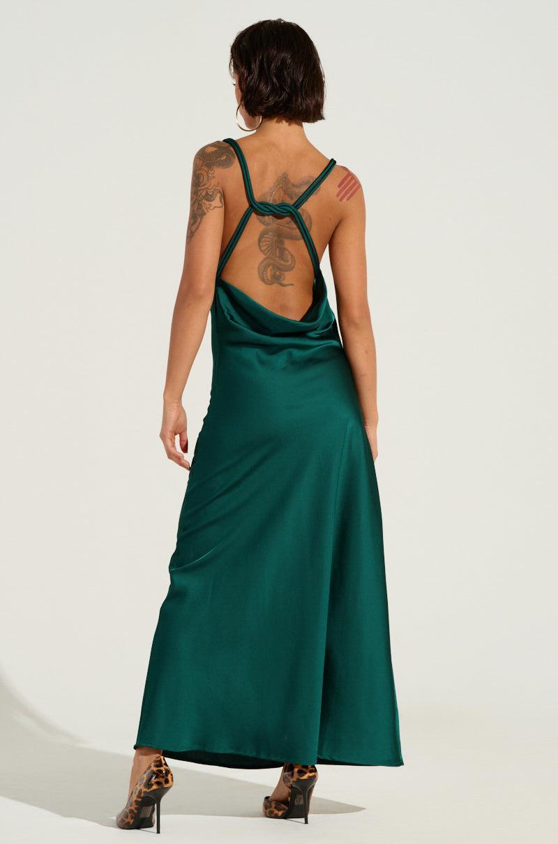 LOVED HARD SATIN MAXI DRESS Product Image