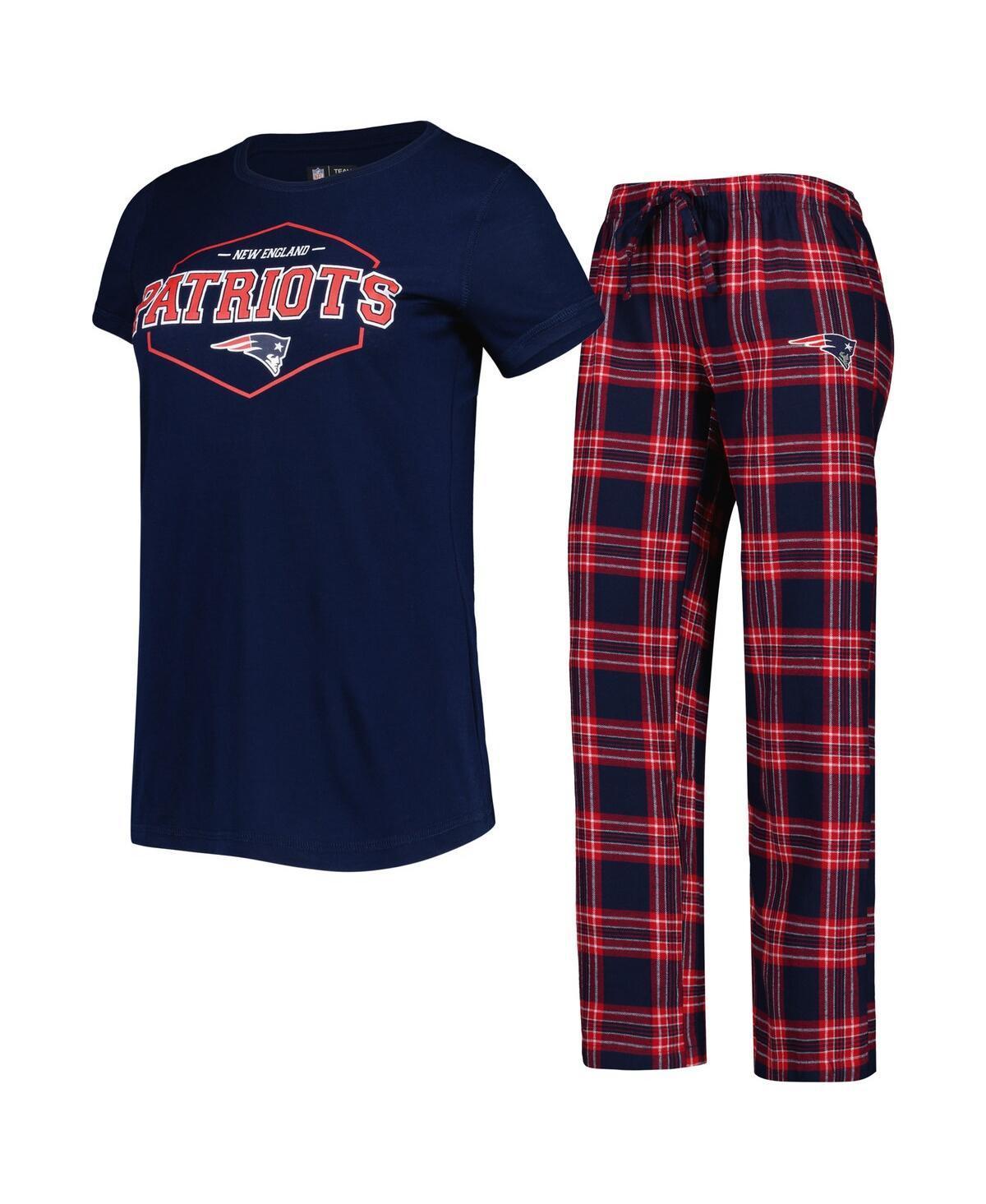 Womens Concepts Sport /Red New England Patriots Plus Size Badge T-Shirt & Pants Sleep Set Blue Product Image