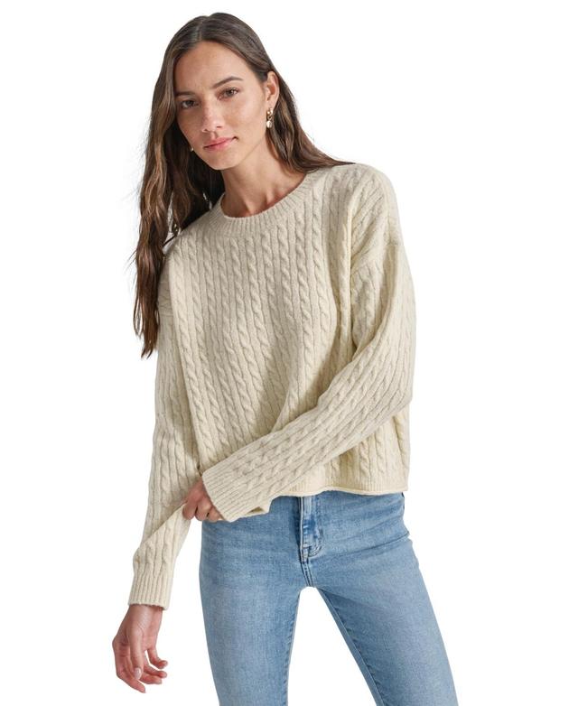 Dkny Jeans Womens Metallic Cable Knit Crewneck Sweater Product Image