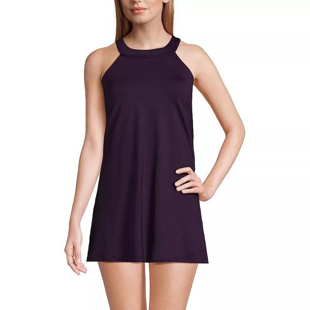 Womens Lands End UPF 50 High Neck One-Piece Swim Dress Product Image