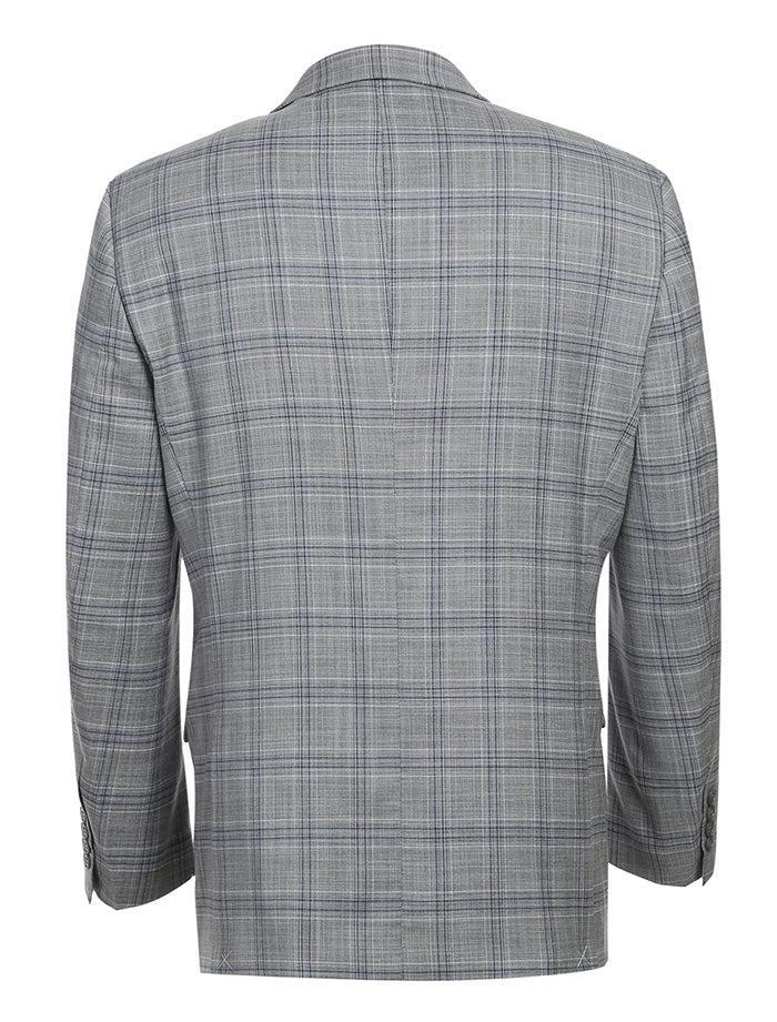 Regular Fit 2 Piece Suit Gray Plaid Product Image