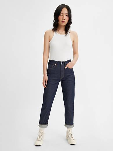 Japanese Selvedge High Rise Boyfriend Women's Jeans Product Image