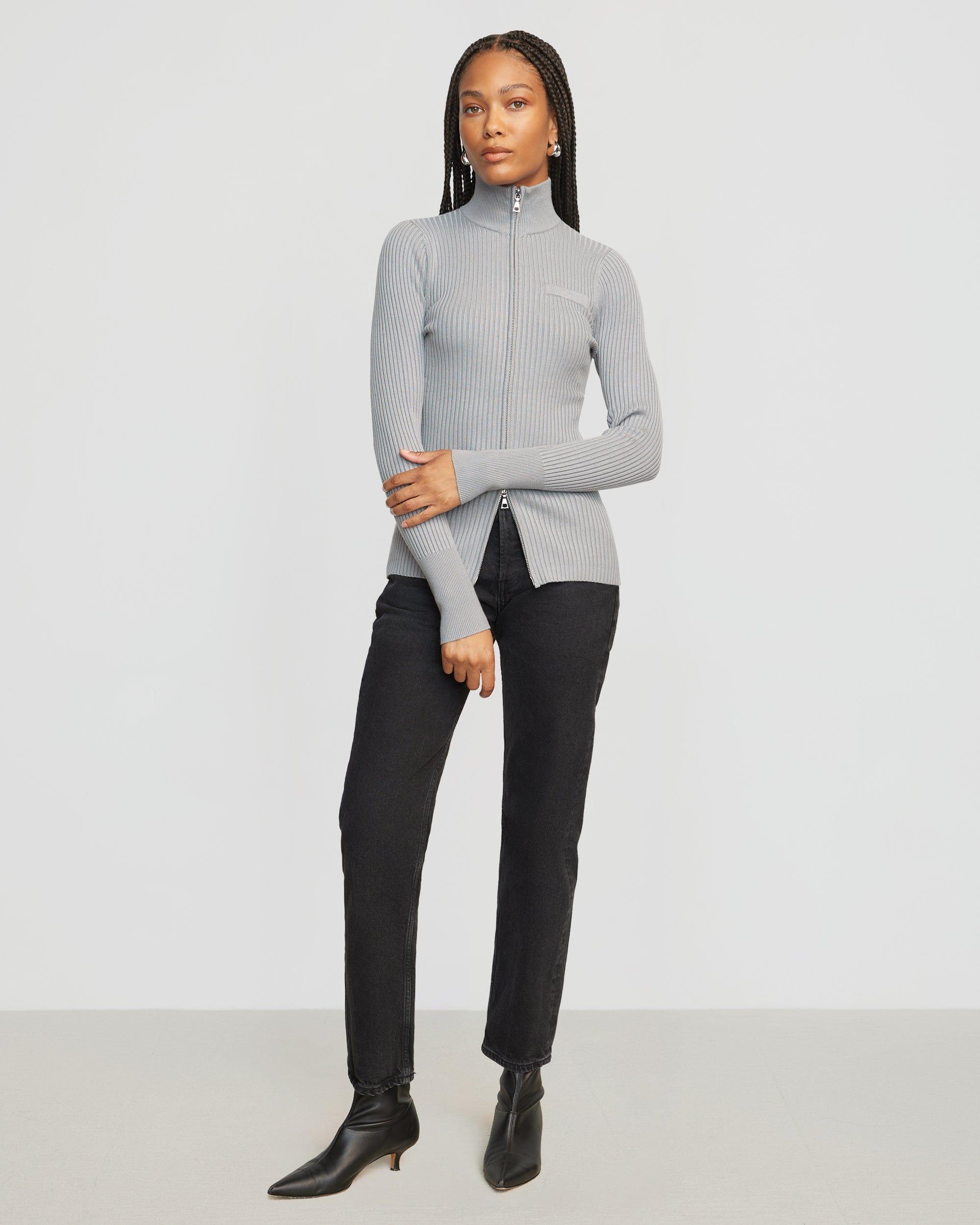 Kaine Ribbed Two-Way Zip Sweater Product Image