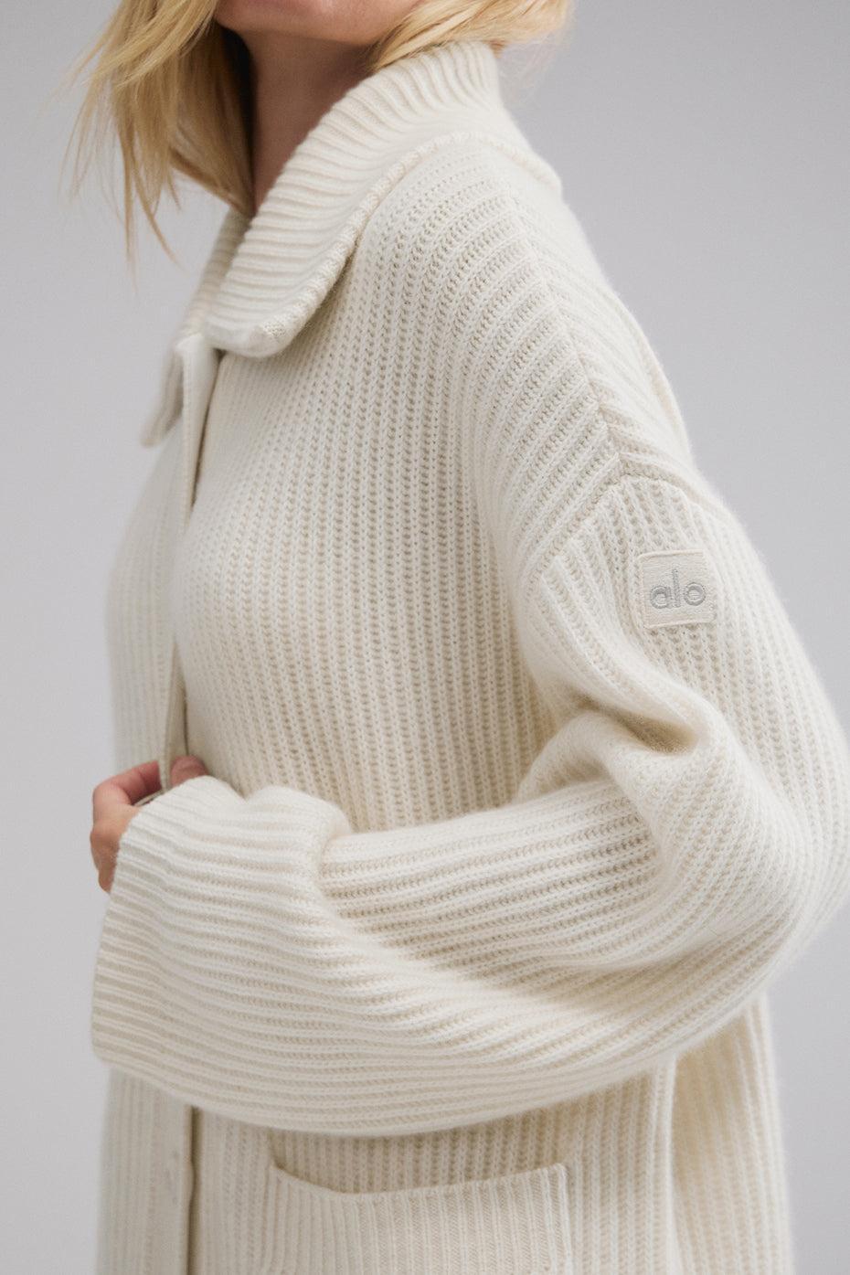 Courchevel Cashmere Long Cardigan - Ivory Product Image