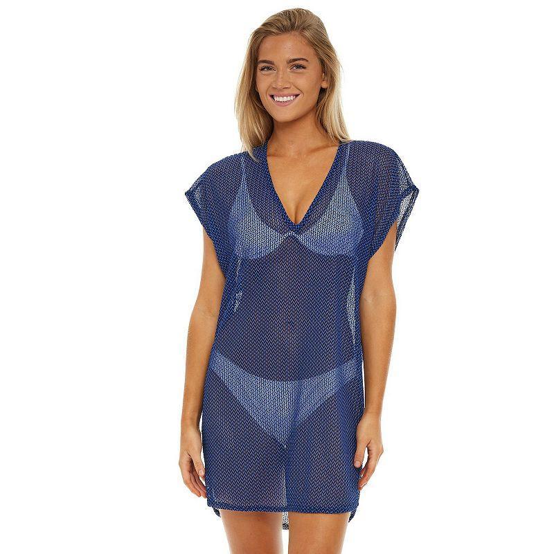 Womens Jordan Taylor Herringbone Sheer Swim Cover-Up Tunic Product Image